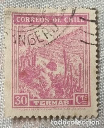 Sellos: SELLO USADO CHILE DE 1942- TERMAS - Foto 1