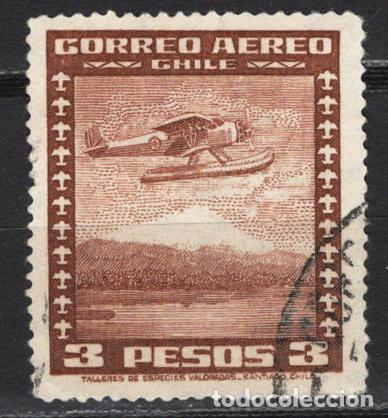 Sellos: CHILE 1945 usado AVIONES Yvert 97 - Foto 1