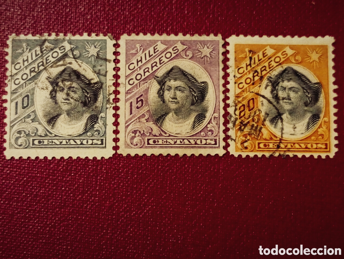Sellos: Sellos CHILE 1905: Crist&oacute;bal Col&oacute;n - Foto 1