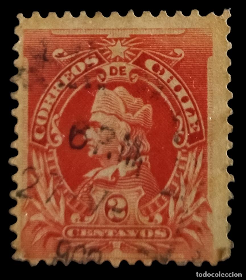 Sellos: CHILE 1901 Crist&oacute;bal Col&oacute;n. USADO. - Foto 1