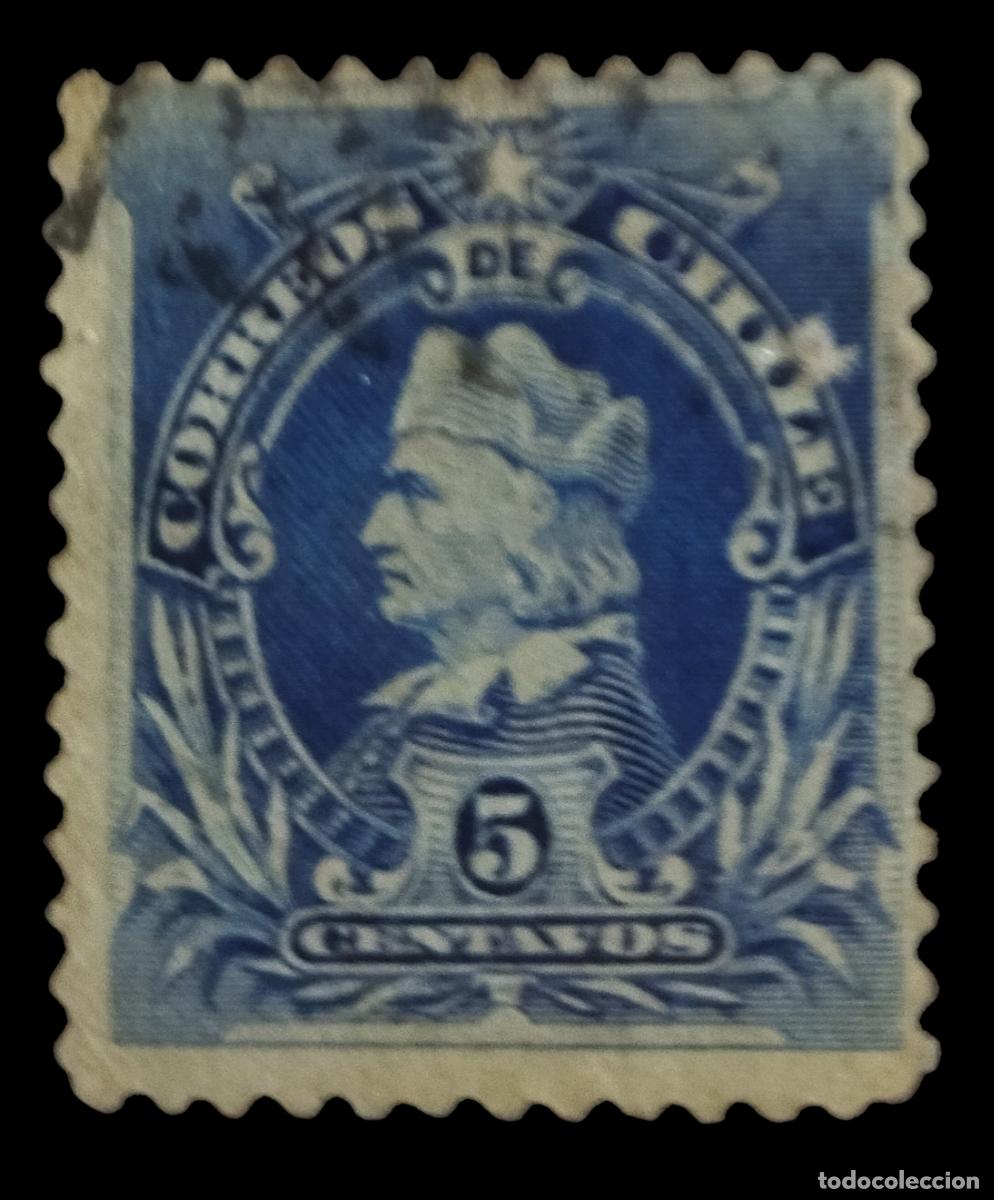 Sellos: CHILE 1901 Crist&oacute;bal Col&oacute;n. USADO. - Foto 1