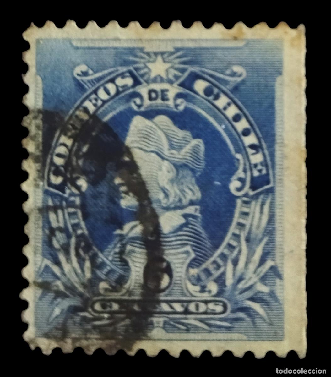 Sellos: CHILE 1901 Crist&oacute;bal Col&oacute;n. USADO. - Foto 1