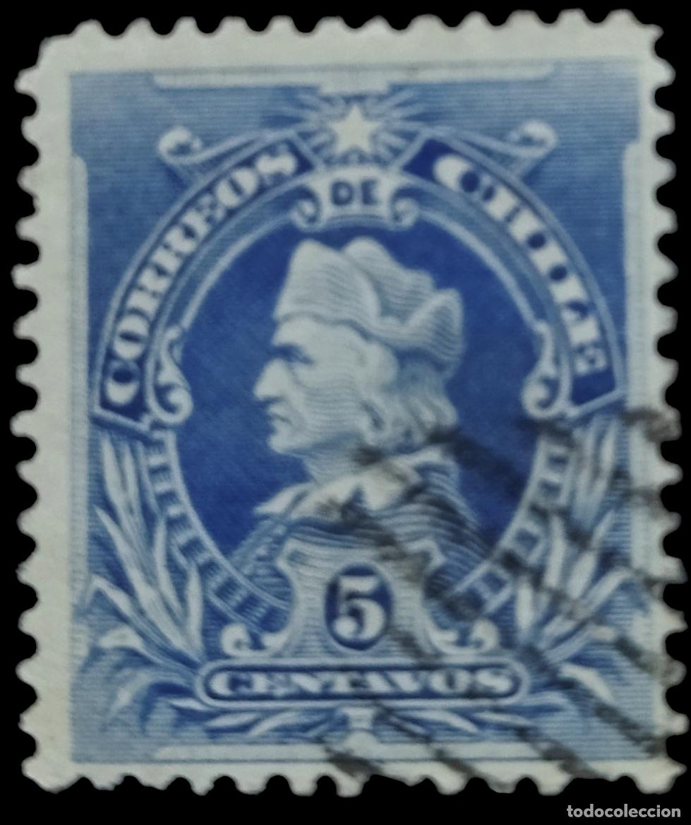 Sellos: CHILE 1901 Crist&oacute;bal Col&oacute;n. USADO. - Foto 1