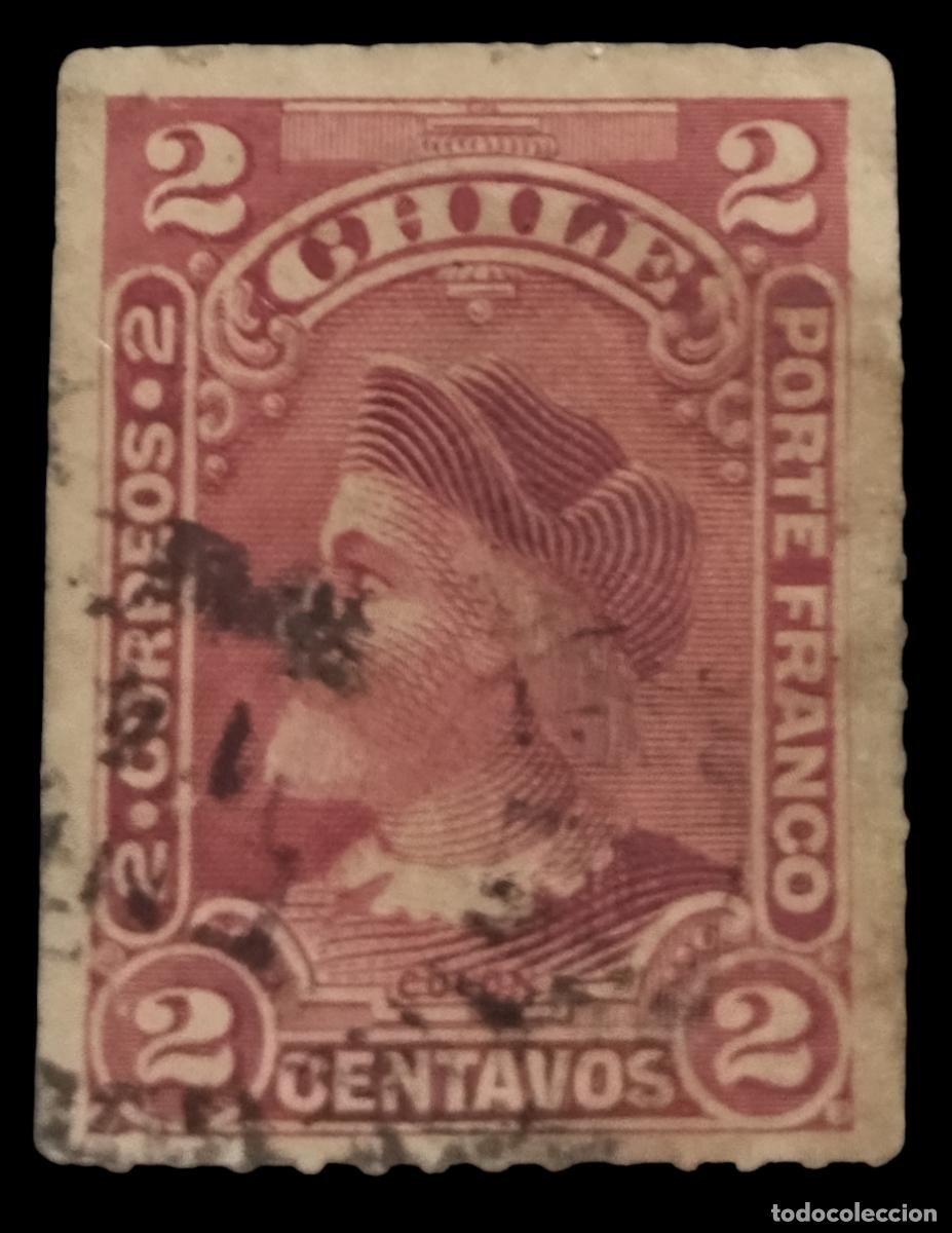Sellos: CHILE 1900 Crist&oacute;bal Col&oacute;n. USADO. - Foto 1