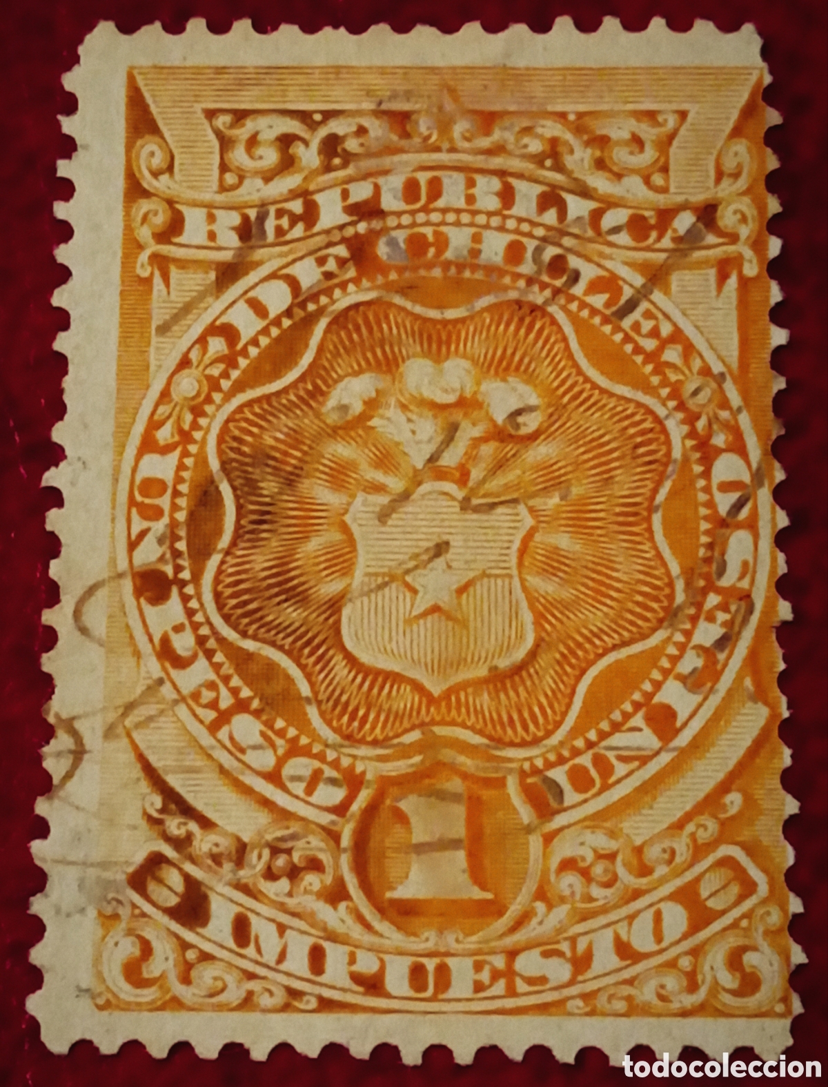 Sellos: CHILE, FISCAL, 1880 YVERT N&ordm; 6 - Foto 1