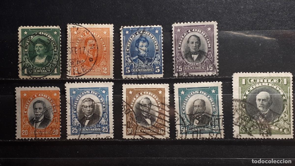 Sellos: CHILE. A&Ntilde;O 1911. &deg;. YVERT 86, 89, 92/7. - Foto 1