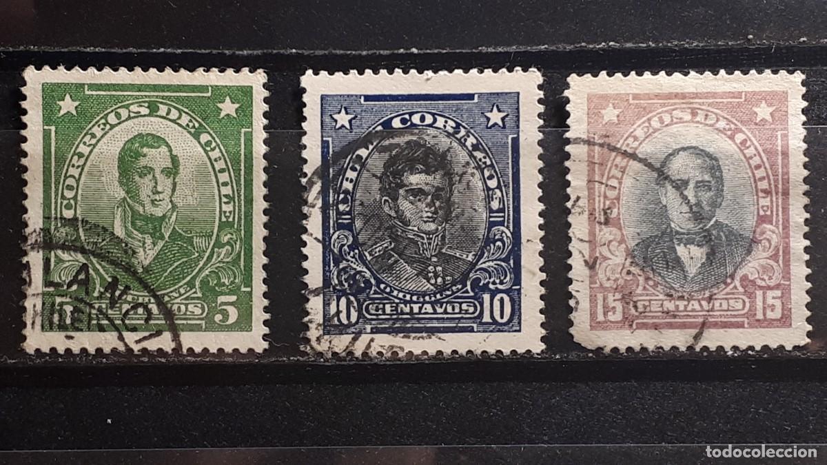 Sellos: CHILE. A&Ntilde;O 1928. &deg;. YVERT 137/9 - Foto 1