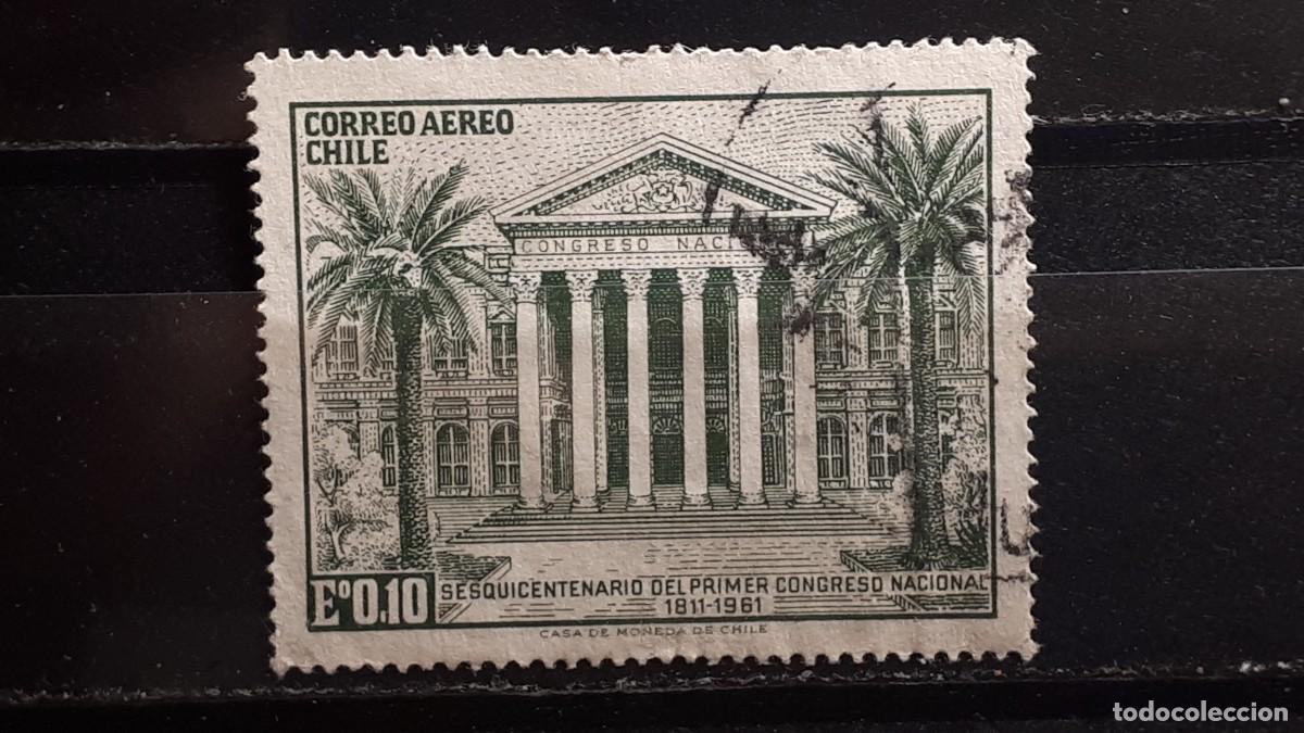 Sellos: CHILE. A&Ntilde;O 1961. &deg;. YVERT A&eacute;reo 207 - Foto 1