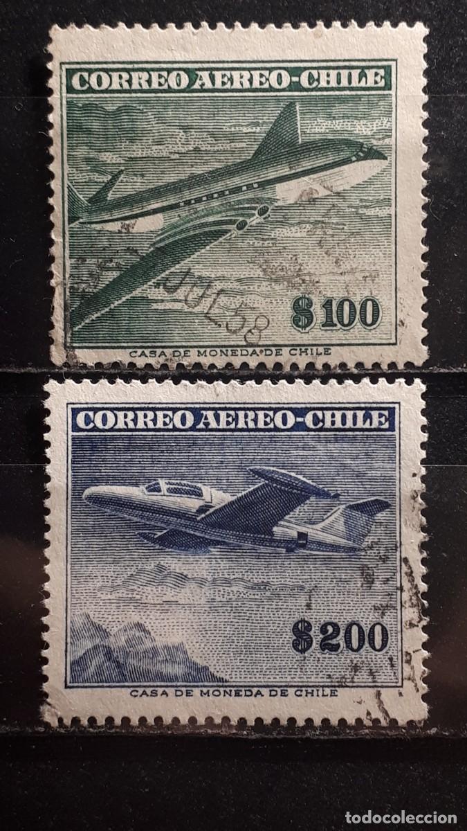 Sellos: CHILE. A&Ntilde;O 1955. &deg;. YVERT A&eacute;reo 160/1 - Foto 1
