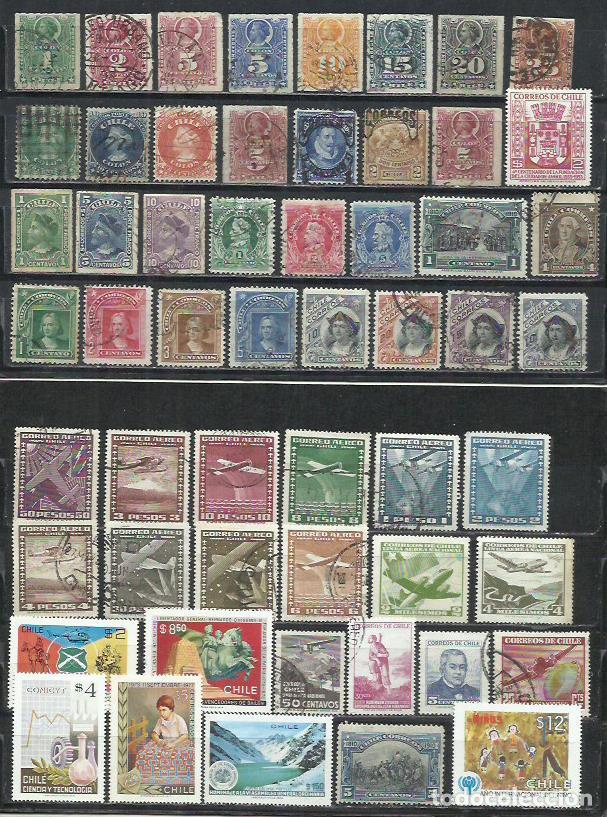Sellos: Q869I-LOTE SELLOS ANTIGUOS CHILE SUR AM&Eacute;RICA, CON CL&Aacute;SICOS.