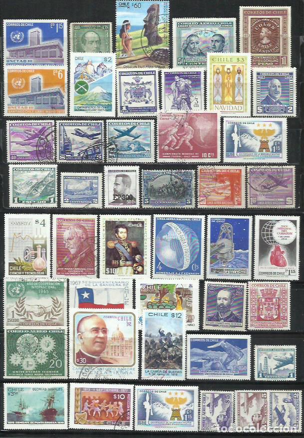 Sellos: Q869J-LOTE SELLOS ANTIGUOS CHILE SUR AM&Eacute;RICA, CON CL&Aacute;SICOS.