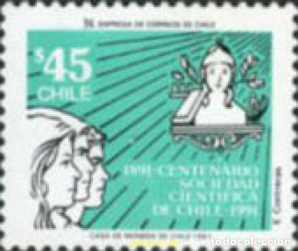 Sellos: 180539 MNH CHILE 1991 CENTENARIO DE LA SOCIEDAD CIENTIFICA DE CHILE
