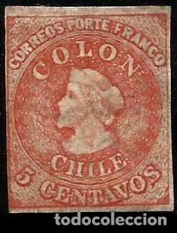Sellos: CHILE 1866 COLON NUEVO *