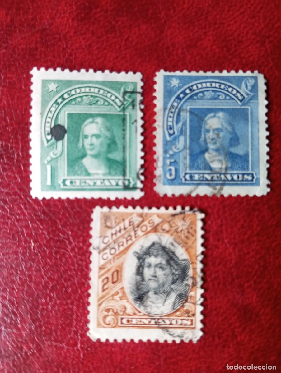 Sellos: CHILE, 1905, CRISTOBAL COLON, YT 55,8,62
