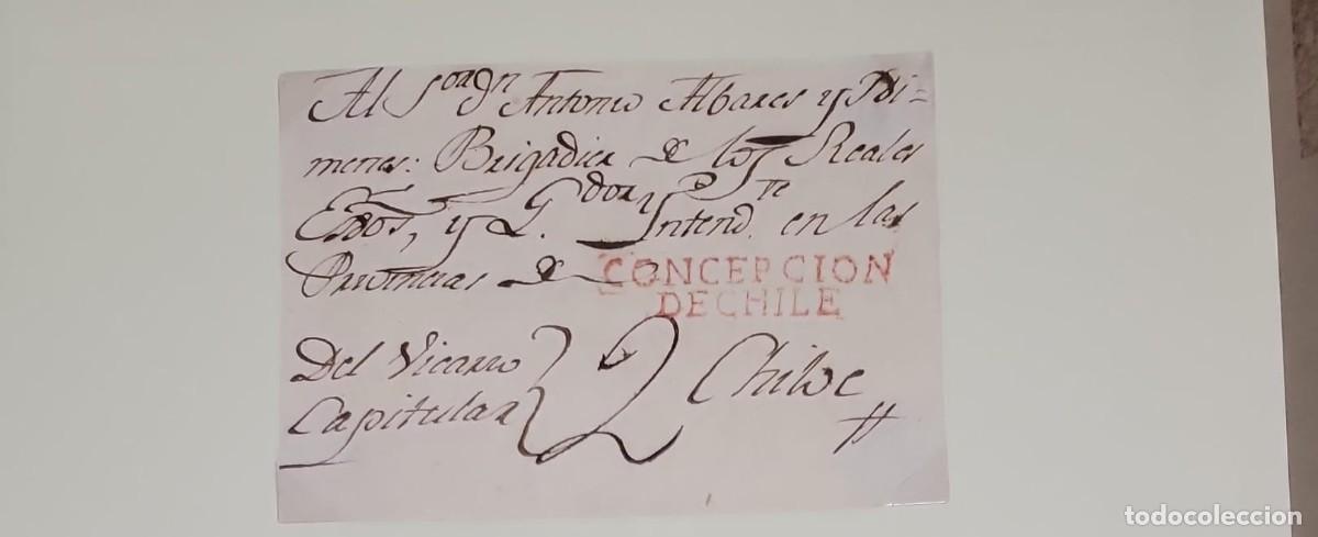 Sellos: O) 1800 - 1813, CHILE,STEAMSHIP, CONCEPCION DECHILE, MARK IN RED, CAPTAINCY GENERAL OF CHILE, FRAGM