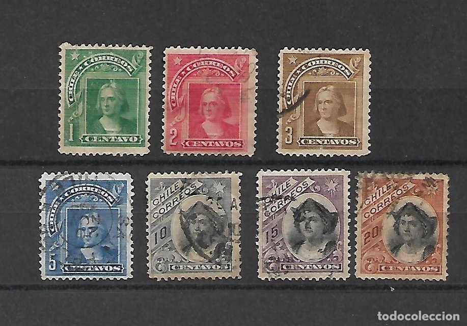 Sellos: Crist&oacute;bal COL&Oacute;N (151-1506), navegante . Chile, sellos a&ntilde;os 1905/8