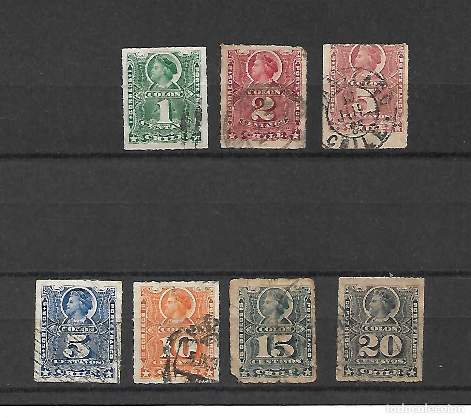 Sellos: Crist&oacute;bal COL&Oacute;N (151-1506), navegante . Chile, sellos a&ntilde;os 1878/99