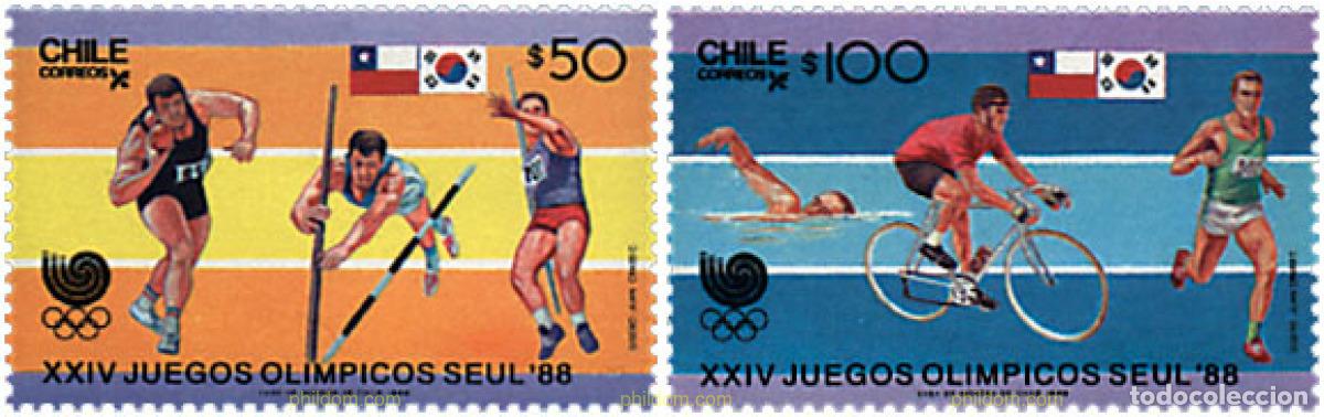 Sellos: 27048 MNH CHILE 1988 24 JUEGOS OLIMPICOS VERANO SEUL 1988