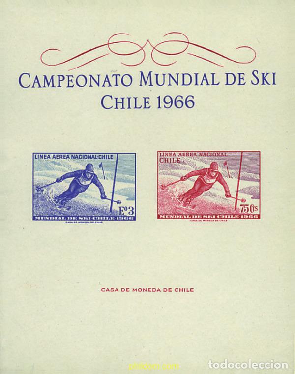 Sellos: 180789 MNH CHILE 1966 CAMPEONATOS MUNDIALES DE ESQUI