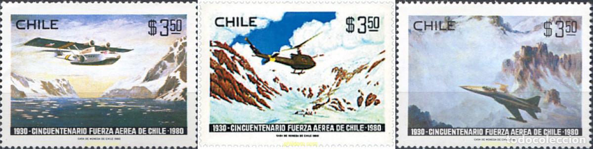 Sellos: 39139 MNH CHILE 1980 50 ANIVERSARIO DE LAS FUERZAS AEREAS