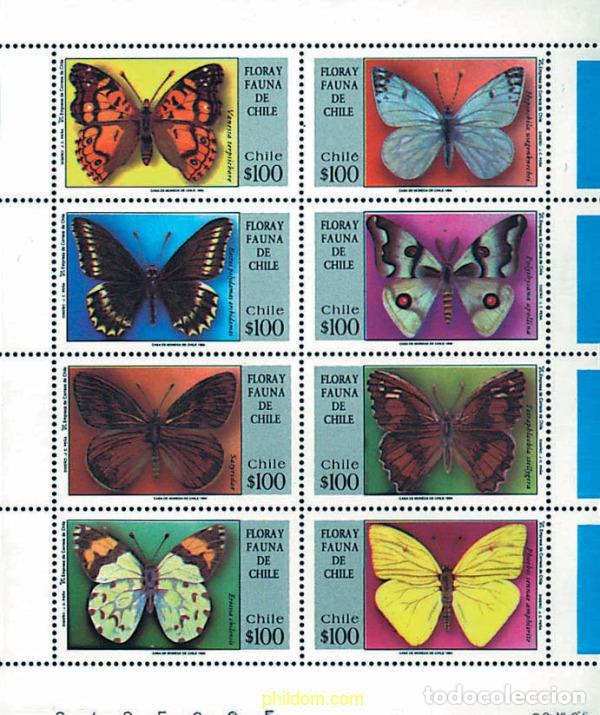 Sellos: 186542 MNH CHILE 1994 MARIPOSAS