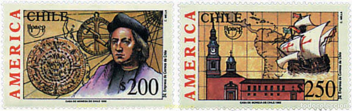 Sellos: 30970 MNH CHILE 1992 AMERICA-UPAEP 1992 - V CENTENARIO DEL DESCUBRIMIENTO