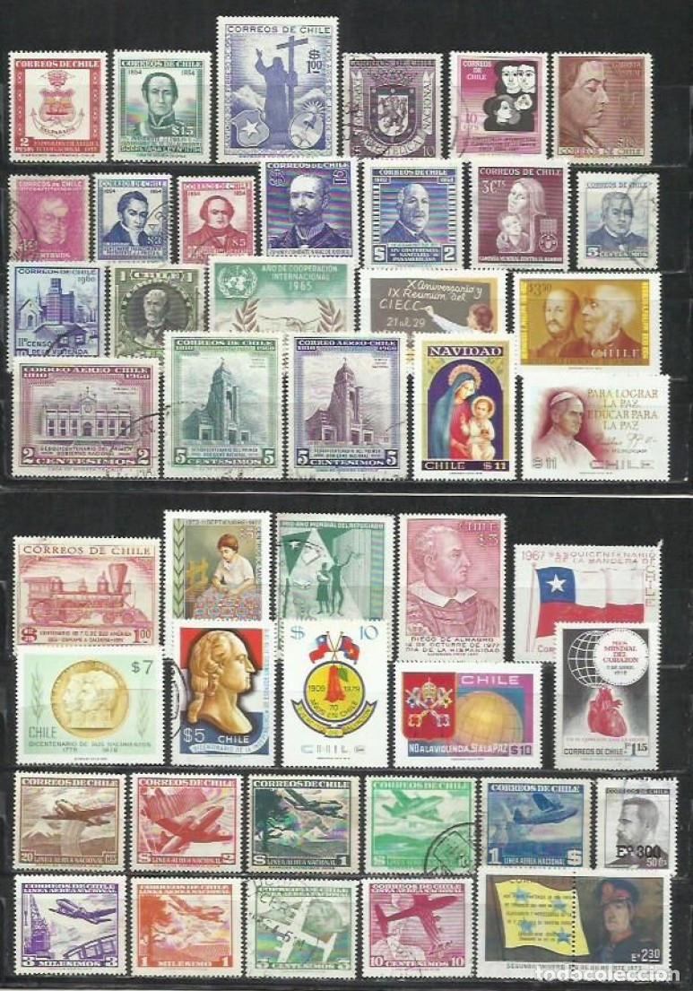 Sellos: Q869G-LOTE SELLOS ANTIGUOS CHILE SUR AMERICA, CON CLASICOS.SOLO ENV&Iacute;O A EUROPA. PRECIO SALIDA: 3,75&euro;