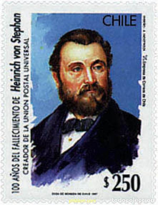 Sellos: 204770 MNH CHILE 1997 100 A&Ntilde;OS DEL FALLECIMIENTO DE HEINRICH VON STEPHAN, CREADOR DE LA UNION POST