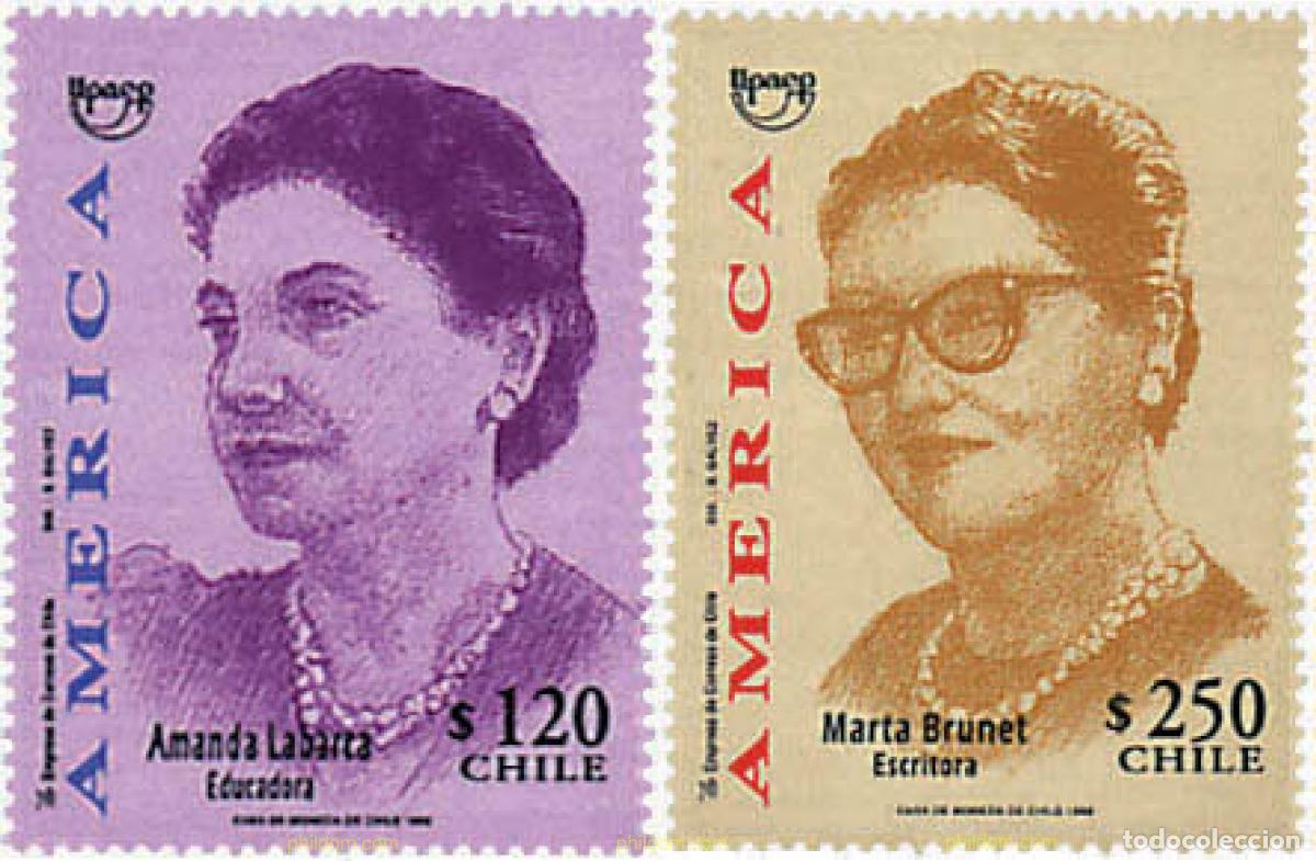 Sellos: 52464 MNH CHILE 1998 AMERICA-UPAEP 1998 - MUJERES CELEBRES