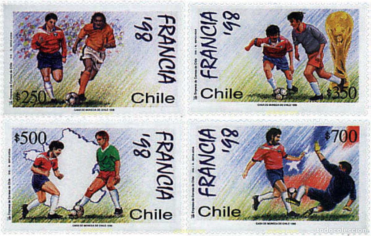 Sellos: 139838 MNH CHILE 1998 COPA DEL MUNDO DE FUTBOL. FRANCIA-98
