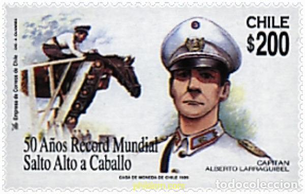 Sellos: 50743 MNH CHILE 1999 50 ANIVERSARIO DEL RECORD MUNDIAL DE SALTO DE CABALLO