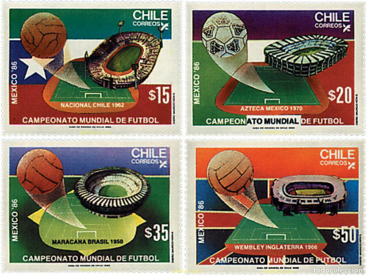 Sellos: 75647 MNH CHILE 1986 COPA DEL MUNDO DE FUTBOL. MEXICO-86