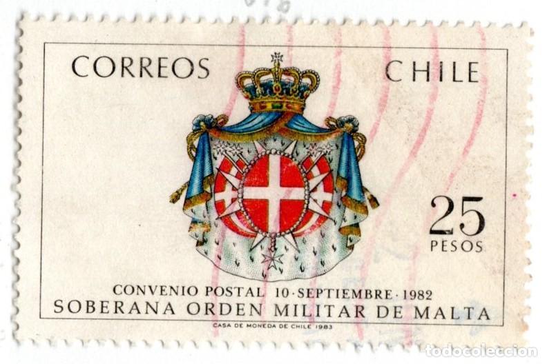 Sellos: Chile. Convenio Postal Chile-Orden de Malta. S. Completa. 1983. YT-616-17. Usado
