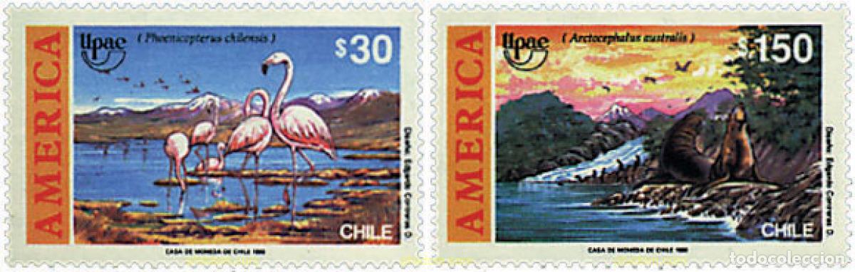 Sellos: 32744 MNH CHILE 1990 AMERICA-UPAEP 1990 - EL MEDIO NATURAL QUE VIERON LOS DESCUBRIDORES