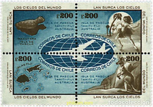 Sellos: 6856 MNH CHILE 1974 INAUGURACION DE LA LINEA AEREA CHILE-AUSTRALIA.