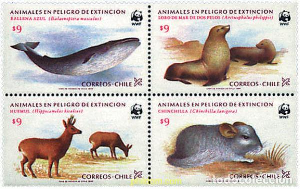 Sellos: 6864 MNH CHILE 1984 FAUNA EN PELIGRO DE EXTINCION
