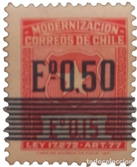 Sellos: CHILE 1973 Sello de Impuestos - Modernizaci&oacute;n Correos Chile. NUEVO - MNH **
