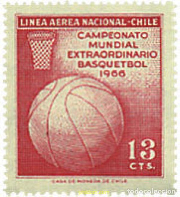 Stamps: 51886 MNH CHILE 1966 CAMPEONATO DEL MUNDO DE BALONCESTO