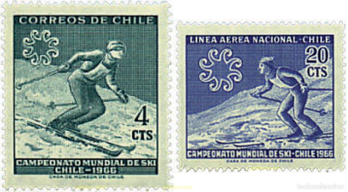 Stamps: 27039 MNH CHILE 1965 CAMPEONATOS INTERNACIONALES DE ESQUI