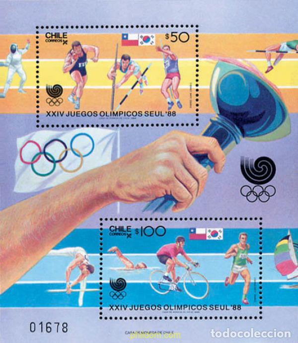 Stamps: 49295 MNH CHILE 1988 24 JUEGOS OLIMPICOS VERANO SEUL 1988