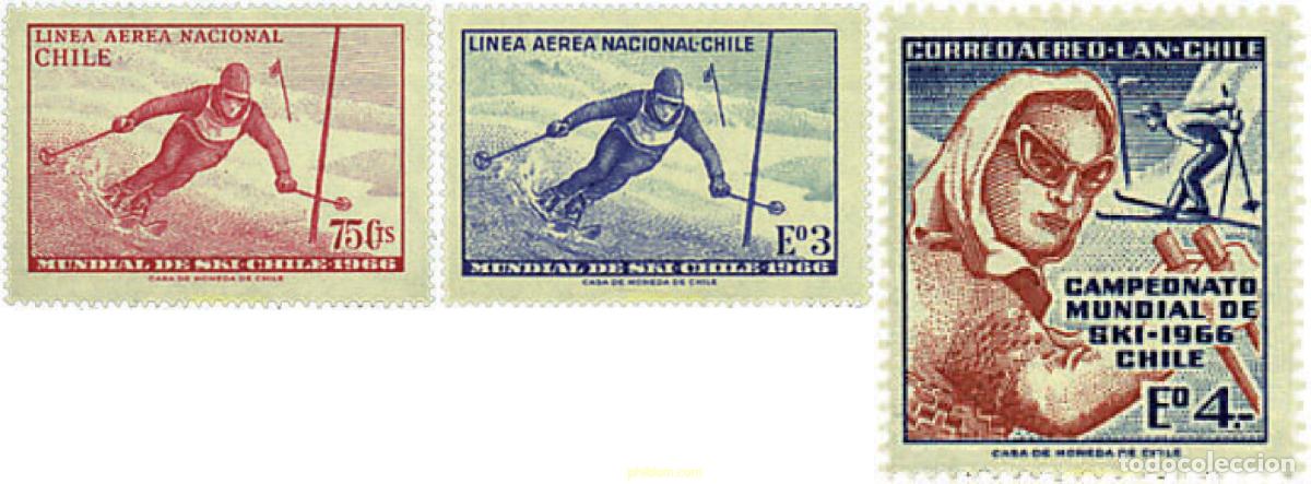 Sellos: 652200 HINGED CHILE 1966 CAMPEONATOS MUNDIALES DE ESQUI