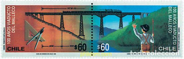 Sellos: 5944 MNH CHILE 1990 CENTENARIO DEL VIADUCTO DE MALLECO