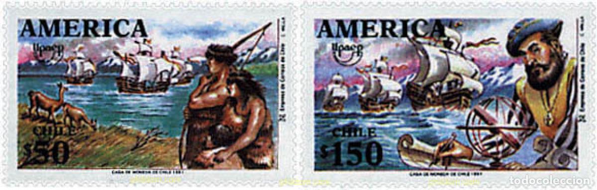 Sellos: 30583 MNH CHILE 1991 AMERICA-UPAEP 1991 - VIAJES DEL DESCUBRIMIENTO