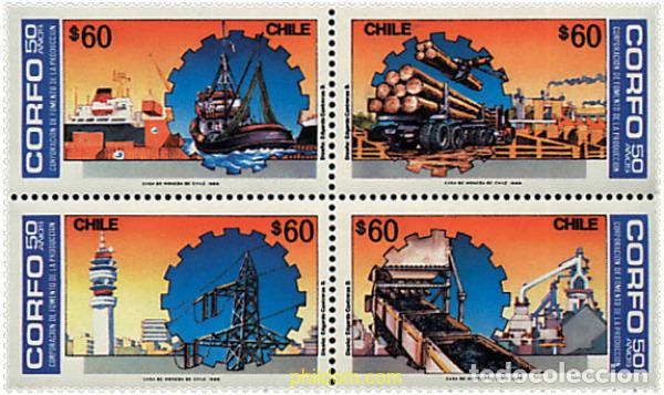 Timbres: 6614 MNH CHILE 1989 50 ANIVERSARIO DE LA CORPORACION DE FOMENTO DE LA PRODUCCION