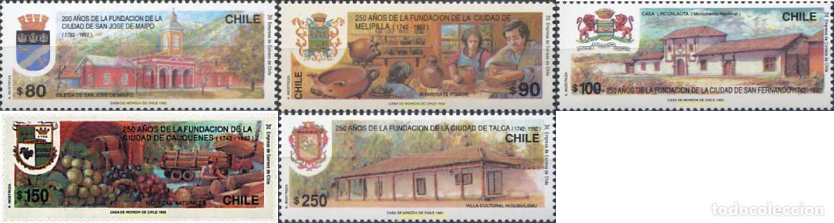 Timbres: 40483 MNH CHILE 1992 ANIVERSARIOS DE FUNDACION DE CIUDADES CHILENAS