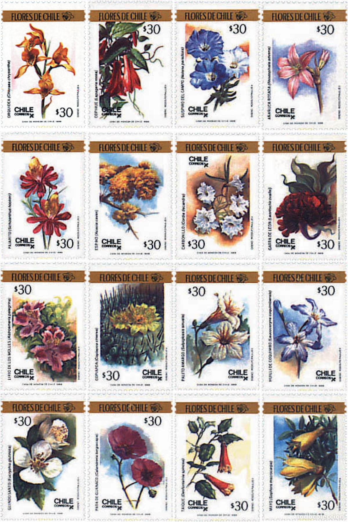 Francobolli: 97925 MNH CHILE 1988 FLORES DE CHILE