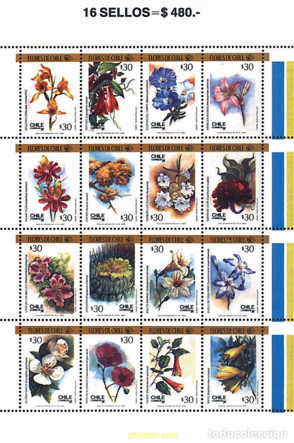 Briefmarken: 301738 MNH CHILE 1988 FLORES DE CHILE