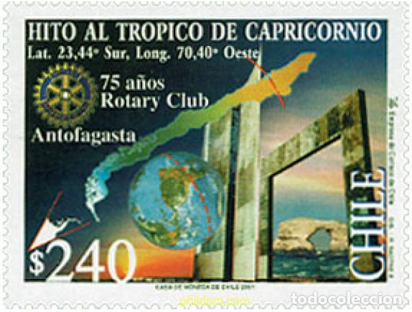 Stamps: 98093 MNH CHILE 2001 TROPICO DE CAPRICORNIO. 75 ANIVERSARIO DEL ROTARY INTERNATIONAL