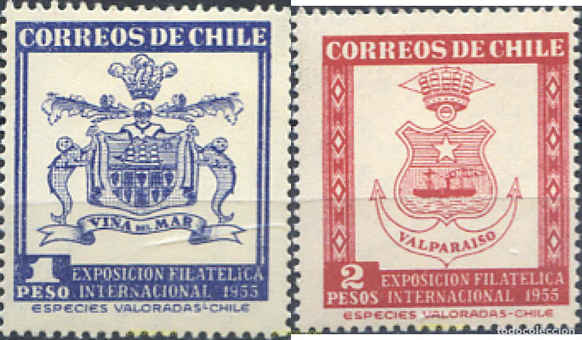 Selos: 144200 MNH CHILE 1955 EXPOSICION FILATELICA INTERNACIONAL