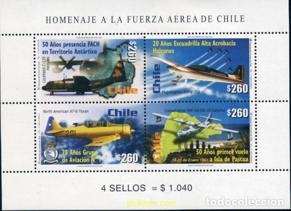 Sellos: 145953 MNH CHILE 2001 HOMENAJE A LA FUERZA AEREA DE CHILE